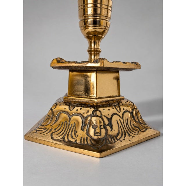 Swedish Brass Candlesticks from Ystad-Metall, 1950, Set of 2 For Sale - Image 6 of 7