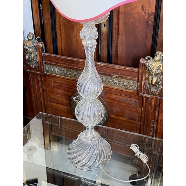 Clear Murano Glass Floor Lamp by Antonio Seguso, 1980s For Sale - Image 9 of 10
