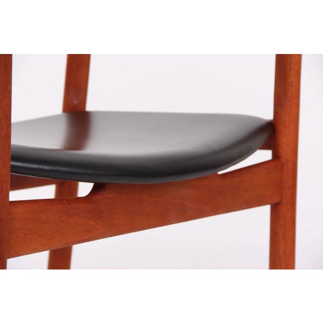 Model PP203 Mahogany and Black Leather Desk Chairs by Hans J. Wegner for PP Møbler, 1970s, Set of 4 For Sale - Image 9 of 15