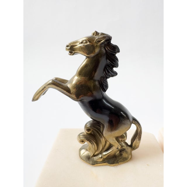 Pair of French Art Deco Rearing Horse Bookends, Signed Tedd, C. 1930 For Sale - Image 11 of 18