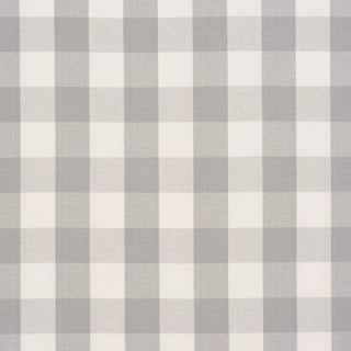Sample - Schumacher Camden Cotton Check Fabric in Grey For Sale