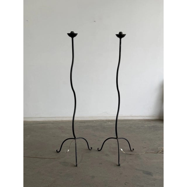 1990s The Wrought Sinuous Floor Lamps - (Sold Separately) - a Pair For Sale - Image 10 of 14