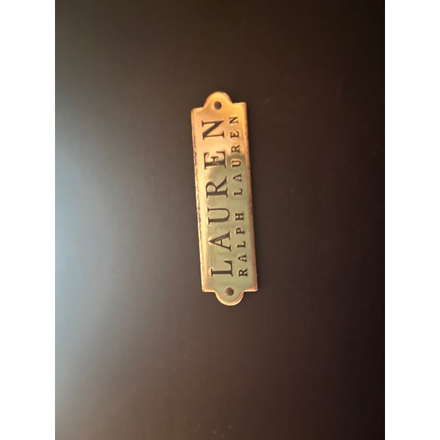 Brown Lauren Ralph Lauren 60" Round Mahogany Fluted Pedestal Dining Set W/ 4 Modern Leather Chairs For Sale - Image 8 of 8