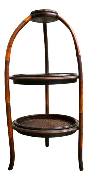 Vintage Round Two Tier End Table