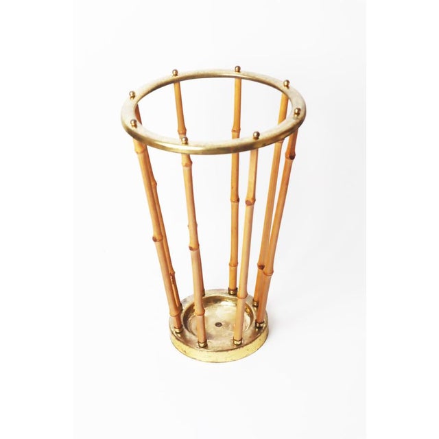 1960s Umbrella Stand in Bamboo and Brass, 1960s For Sale - Image 5 of 15
