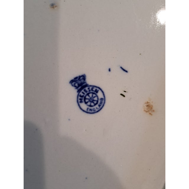 English 1900s Blue Onion Vegetable Bowls - Set of 2 For Sale - Image 3 of 9