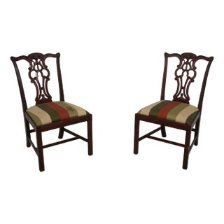 Pair Maitland Smith Chippendale Mahogany Side Chairs For Sale