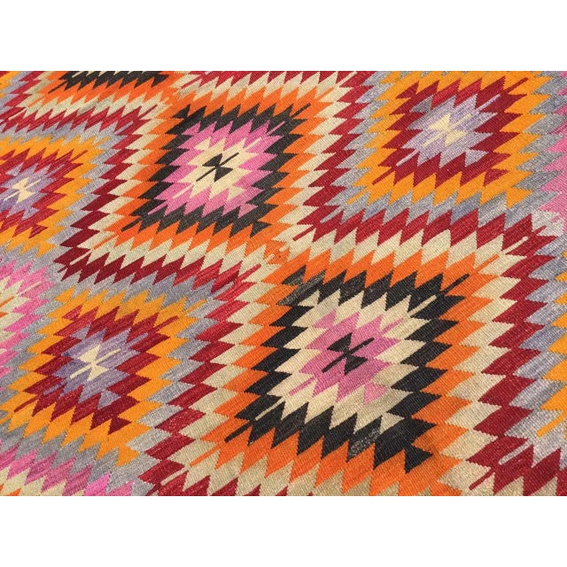 Textile Vintage Turkish Kilim Rug - 71" X 111" For Sale - Image 7 of 10