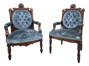Antique Renaissance Revival Carved Chairs by John Jelliff - Set of 2
