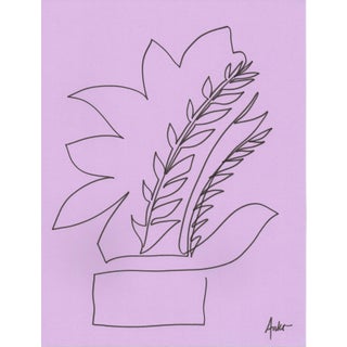 "1 Line Minimalist Botanic #16" Original Drawing by CL Auker For Sale