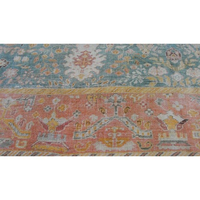 Green Antique Oushak Carpet For Sale - Image 8 of 10