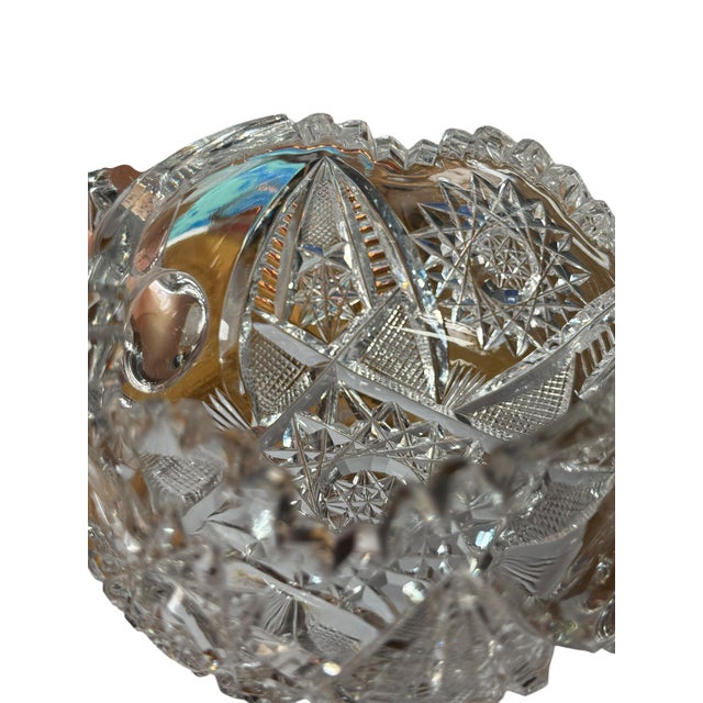Antique Crystal Pitkin & Brooks Sugar Bowl American Brilliant Period For Sale - Image 9 of 10