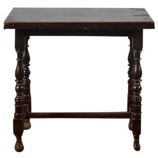 Neoclassical Style Coffee Table with Turned Feet For Sale