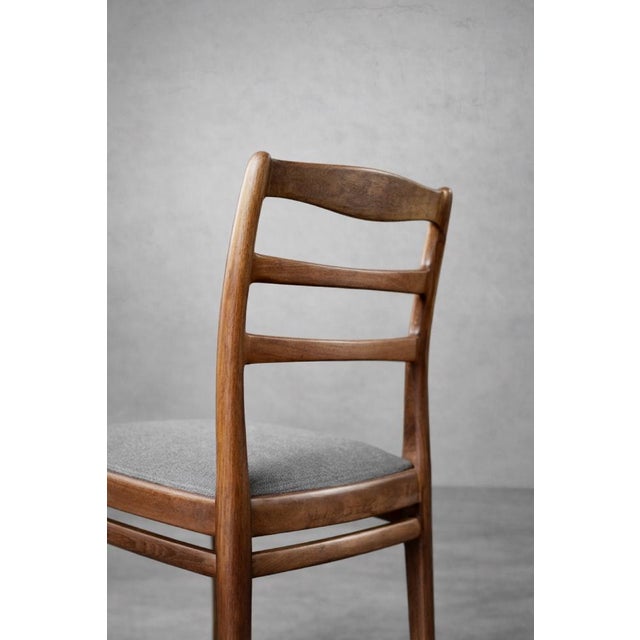 Mid-Century Modern Danish Teak & Grey Fabric Chairs, 1960s, Set of 4 For Sale - Image 9 of 18