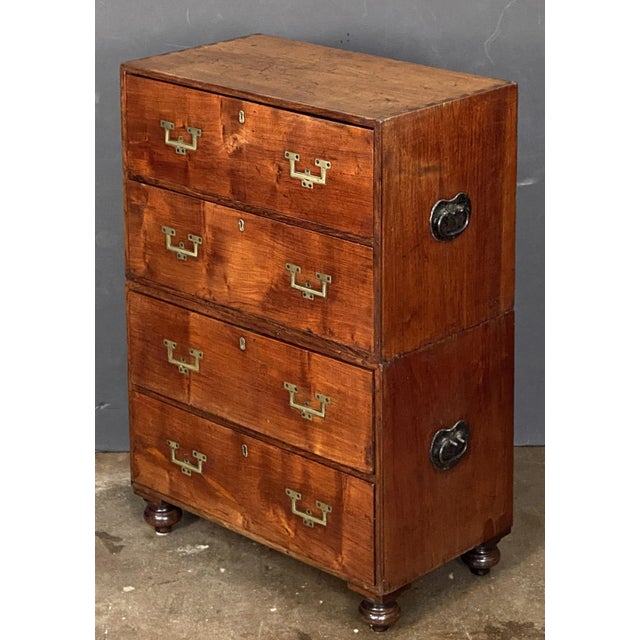 British Military Officer's Campaign Chest or Dresser of Brass-Bound Mahogany For Sale - Image 9 of 13