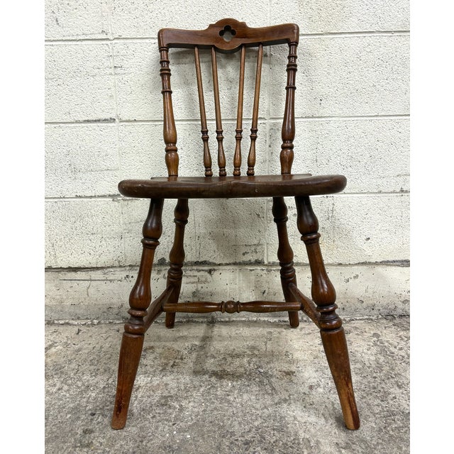 This is a gorgeous antique child's size Rothschild’s pub style farmhouse side chair, #212, possibly English 19th century....