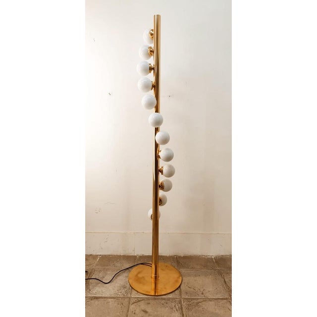 Sputnik 12-Light Brass Floor Lamp with White Bulbs For Sale - Image 11 of 18