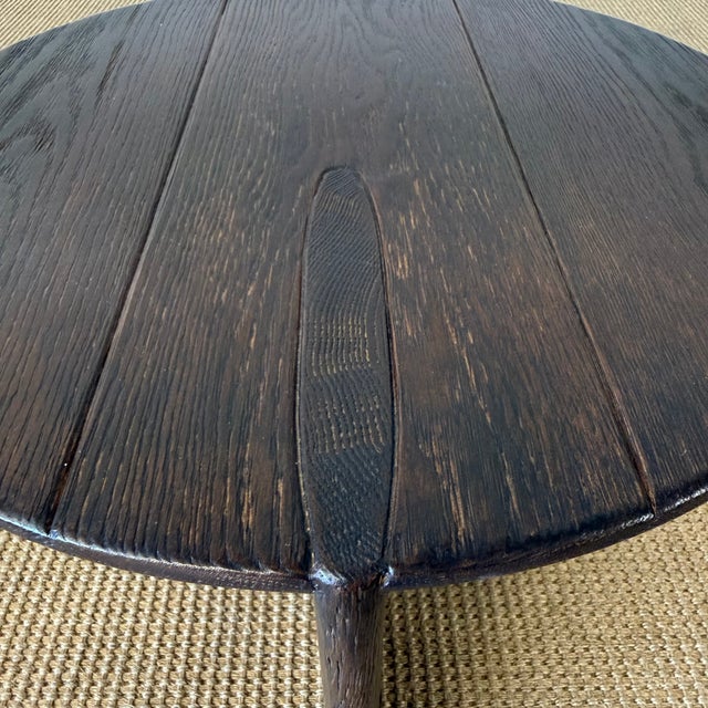 Reclaimed Elm Side Table - Walnut Finish For Sale - Image 10 of 10