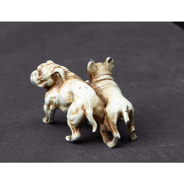 Figurative Austrian Cold Painted Bronze English and French Bulldog Antique Dog Figure For Sale - Image 3 of 3