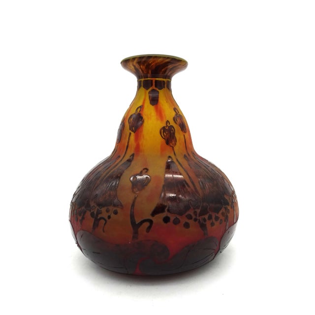Glass Le Verre Francais Vase in Glass by Charles Schneider, 1920s For Sale - Image 7 of 15