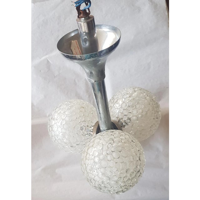 1970s Vintage Bubble Ceiling Lamp with 3 Glass Balls from Essig Richard For Sale - Image 5 of 6
