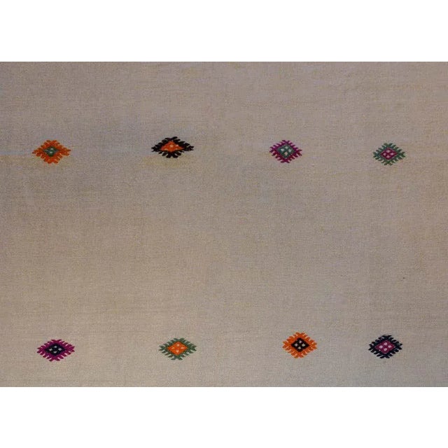 Ivory Vintage Konya Kilim Rug For Sale - Image 8 of 11