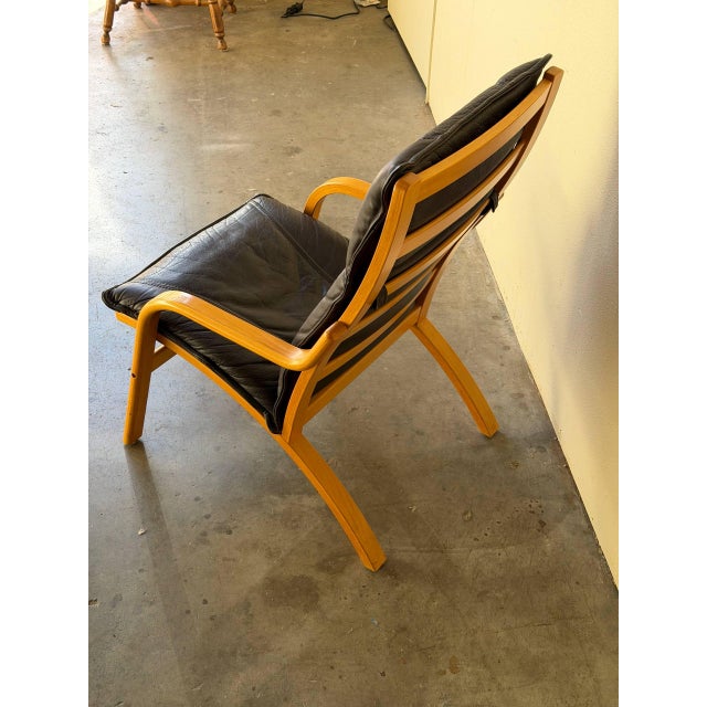 Mid Century Danish Stouby Leather Armchair Bentwood Lounge Chair Scandinavian Modern 1960s For Sale - Image 11 of 11