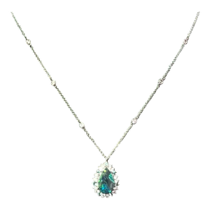 Natural Opal Diamond Pendant W/ Gold Chain 3.25 TCW GIA Certified