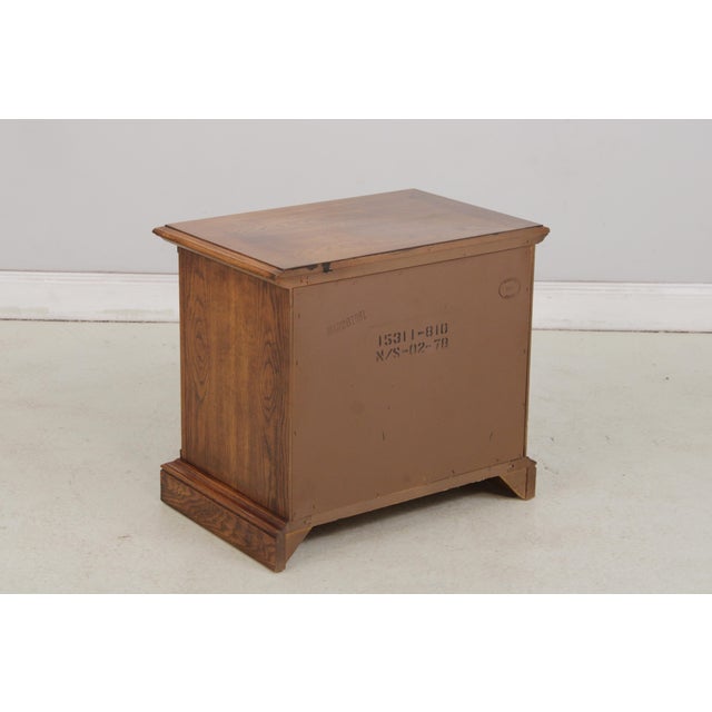 Pair of Thomasville Oak 2 Drawer Nightstands For Sale - Image 13 of 14