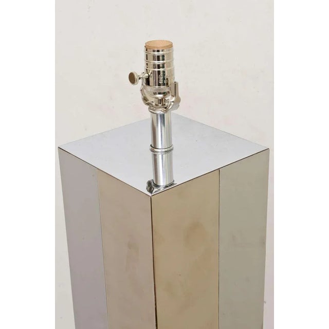 Mid-Century Modern Vintage Paul Evans Dual Metal "Cityscape" Floor Lamp 70's For Sale - Image 3 of 10
