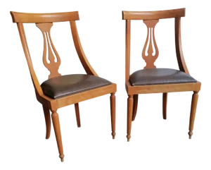 Empire Dining Chair Set with Lyre Motif, Set of 2
