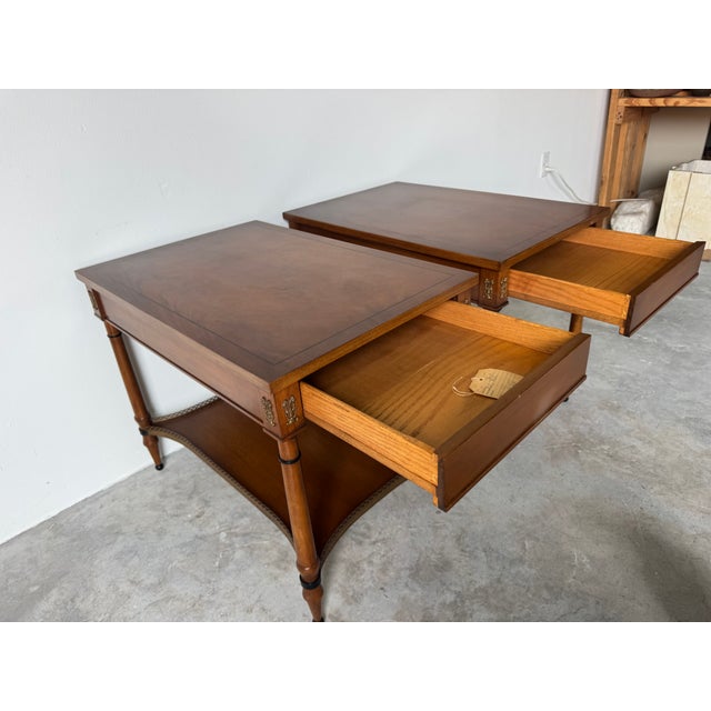 Pair of Vintage John Scalia for Schmieg & Kotzian Galleried Style One-Drawer Nightstands For Sale - Image 4 of 16