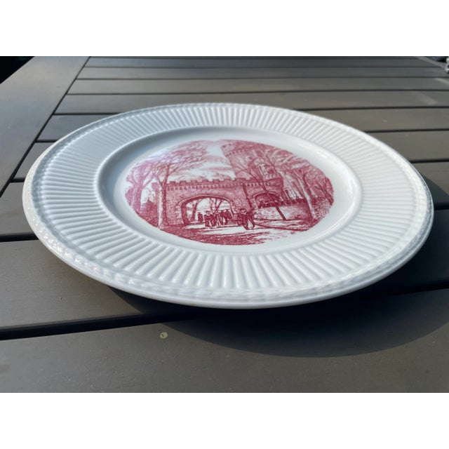 American 1950s Wedgwood Beaver College Pink Dinner Plate For Sale - Image 3 of 13