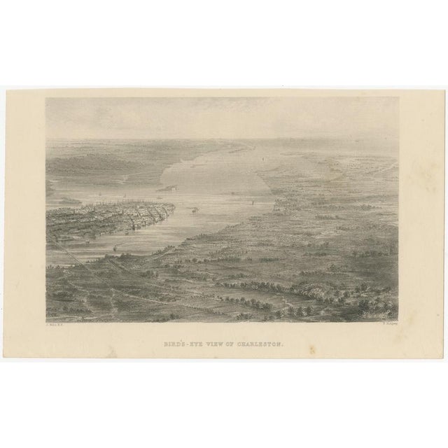 Bird’s-eye view of charleston, south carolina – panoramic city engraving, 19th c. This impressive 19th-century engraving...