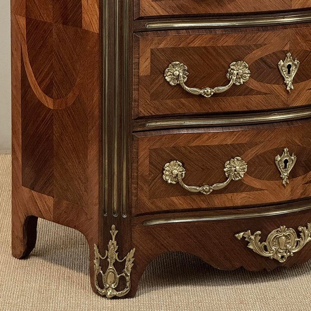 Late 19th Century 19th Century French Louis XIV Style Marquetry Marble Top Commode For Sale - Image 5 of 18