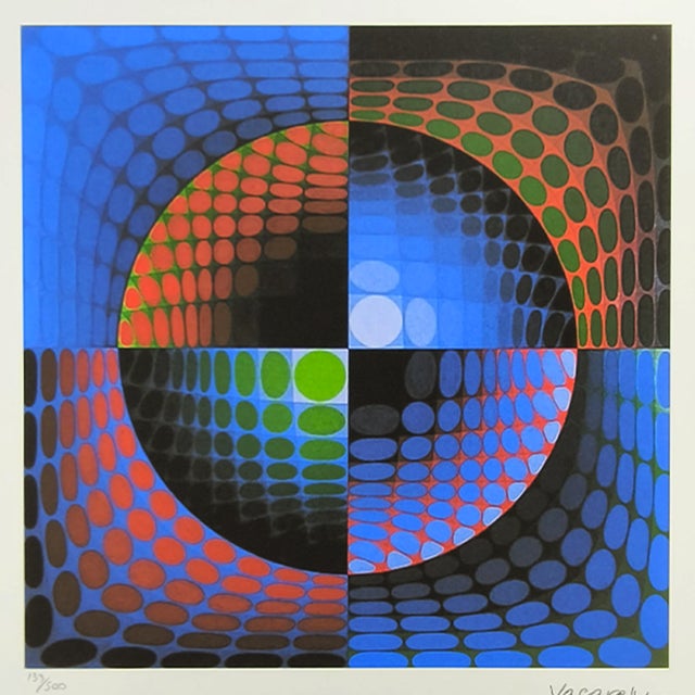 Victor Vasarely Lithograph. Limited Edition Lithograph n 133 / 500 - Numbers signed in pencil. Editor : S.P.A.D.E.M....