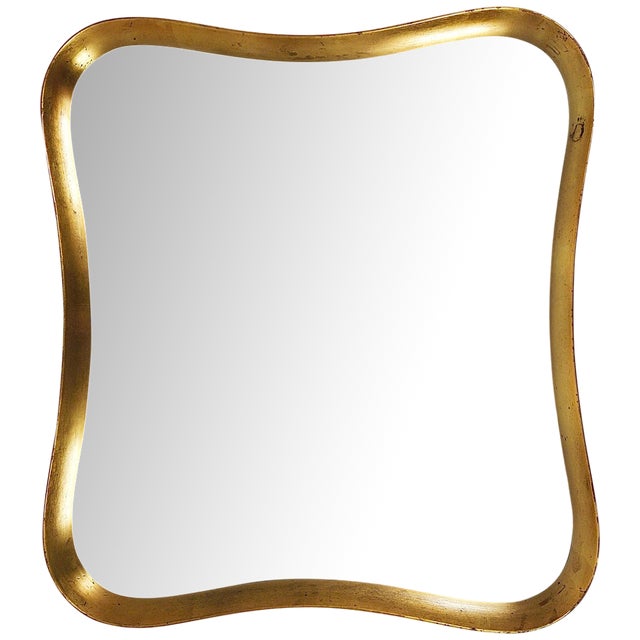 Austrian Gilt Wood Mirror by Max Welz Vienna, 1940s For Sale