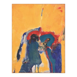 'Study in Marigold and Indigo, 1960' by Ruth Francken, Abstract Expressionist, New York, Paris, Oxford For Sale