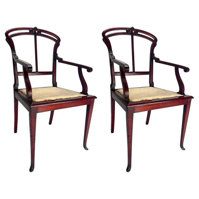 Art Nouveau Wooden Armchairs by Carlo Zen, Italy, 1900, Set of 2 For Sale - Image 16 of 16