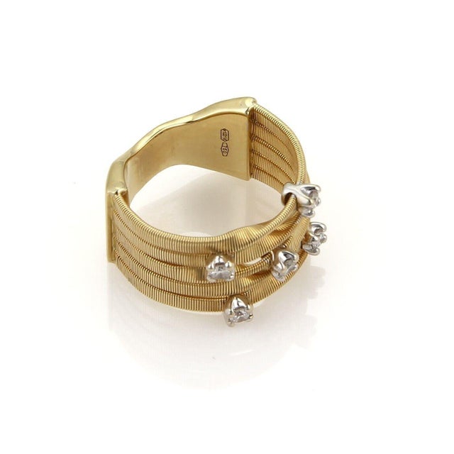 Contemporary Marco Bicego Marrakech Diamond 18k Yellow Gold 5 Row Band Ring - Size 7 For Sale - Image 3 of 5