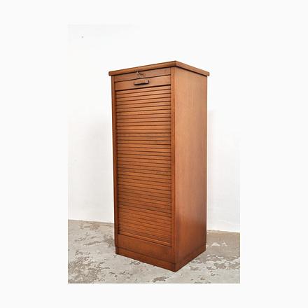 Vintage Roller Door Cabinet in Oak and Beech, 1940s For Sale - Image 14 of 14