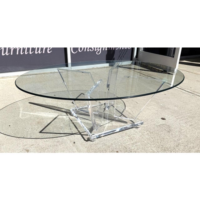 Late 20th Century Glass-Top Table on Acrylic Base For Sale - Image 4 of 8