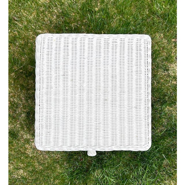 1990s White Wicker Night Stand Table Chairish