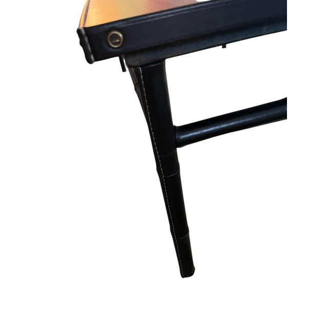 1950s Stitched Leather Cocktail Table by Jacques Adnet, 1950s For Sale - Image 5 of 14