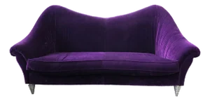 Modern Purple Velvet Three-Seater Sofa
