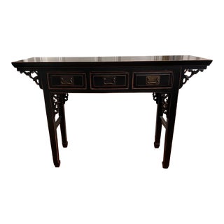 1990s Chinoiserie Chippendale Style Console Table For Sale