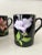 Black 1980s Fitz and Floyd Porcelain Midnight Floral Coffee Mugs, Japan- Set of 4 For Sale - Image 8 of 12