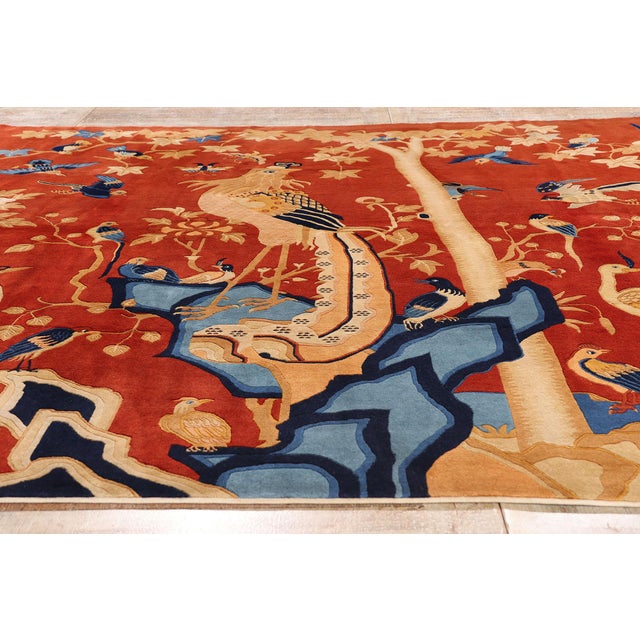 Vintage Chinese Pictorial Rug, 09'11 X 07'11 For Sale - Image 9 of 10