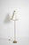 Brass, fabric and leather floor lamp, 1960s. Height: 165 cm - 64.96 in Length: 50 cm - 19.69 in Width: 40 cm - 15.75 in...