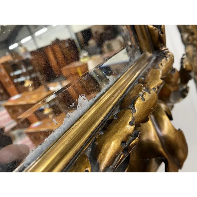 Florentine Mirror with Gilded Acanthus Leaf Details For Sale - Image 9 of 13